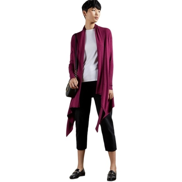 Ted Baker FIYYONA LONGLINE WATERFALL CARDIGAN - WOMEN'S - Picture 1 of 11